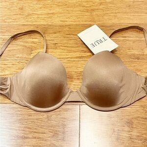 NWT! Uniform by Nikki Dekker True & Co Contour Demi Bra in Latte. Size 32C